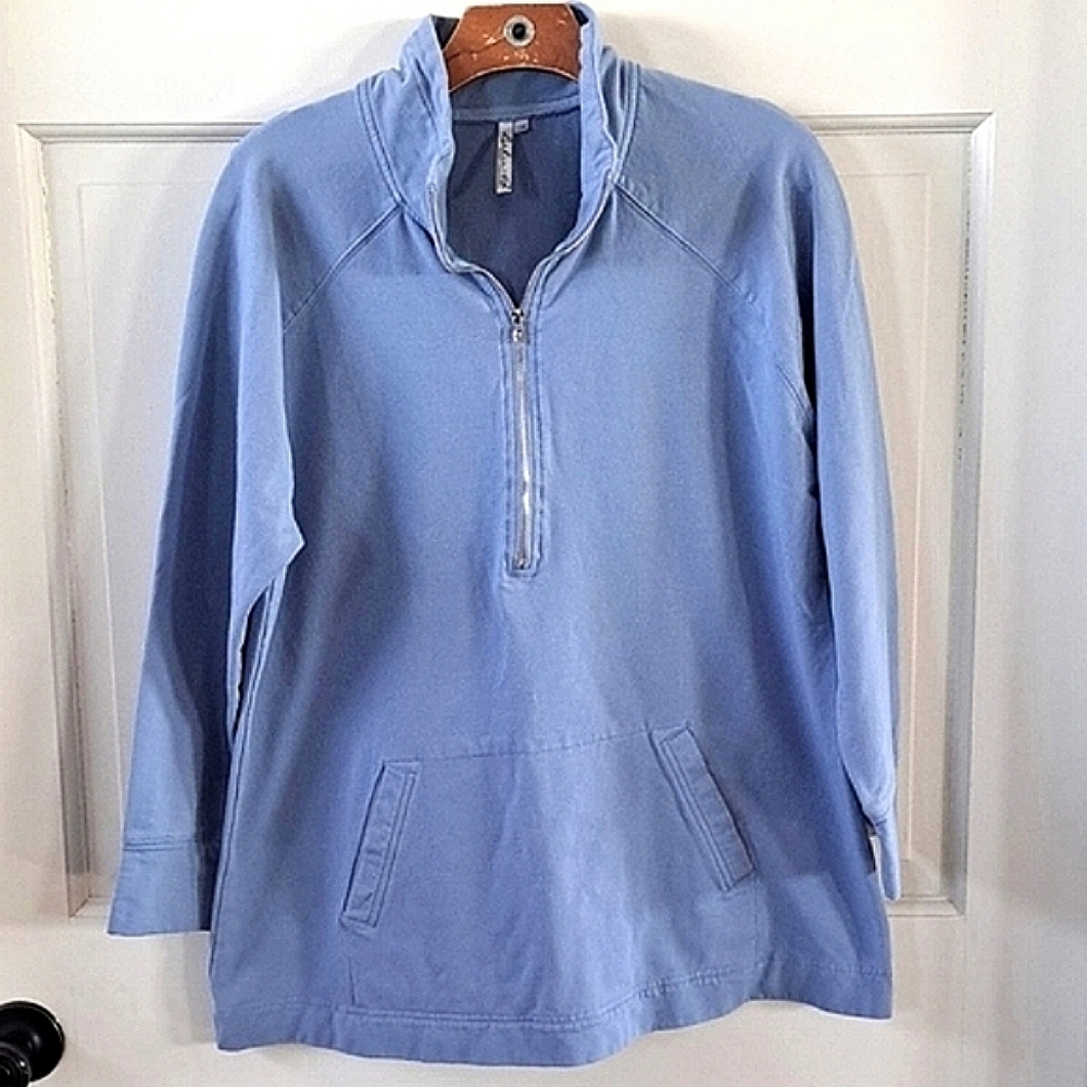 Lulu-B Light Blue Half-Zip Pullover Sweatshirt